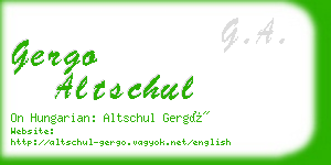 gergo altschul business card